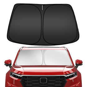 ARISMOTOR front view installed on CRV windshield showing precise fit and sun protection