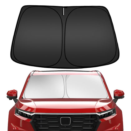 ARISMOTOR front view installed on CRV windshield showing precise fit and sun protection
