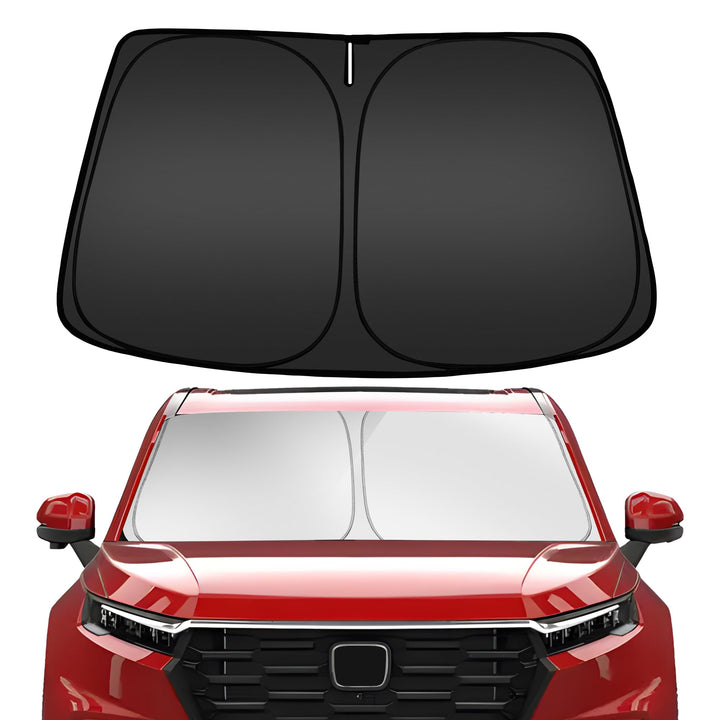 ARISMOTOR front view installed on CRV windshield showing precise fit and sun protection