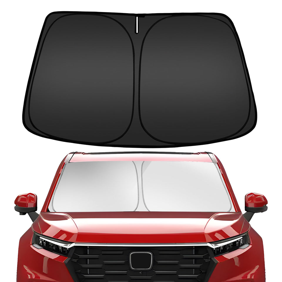ARISMOTOR front view installed on CRV windshield showing precise fit and sun protection