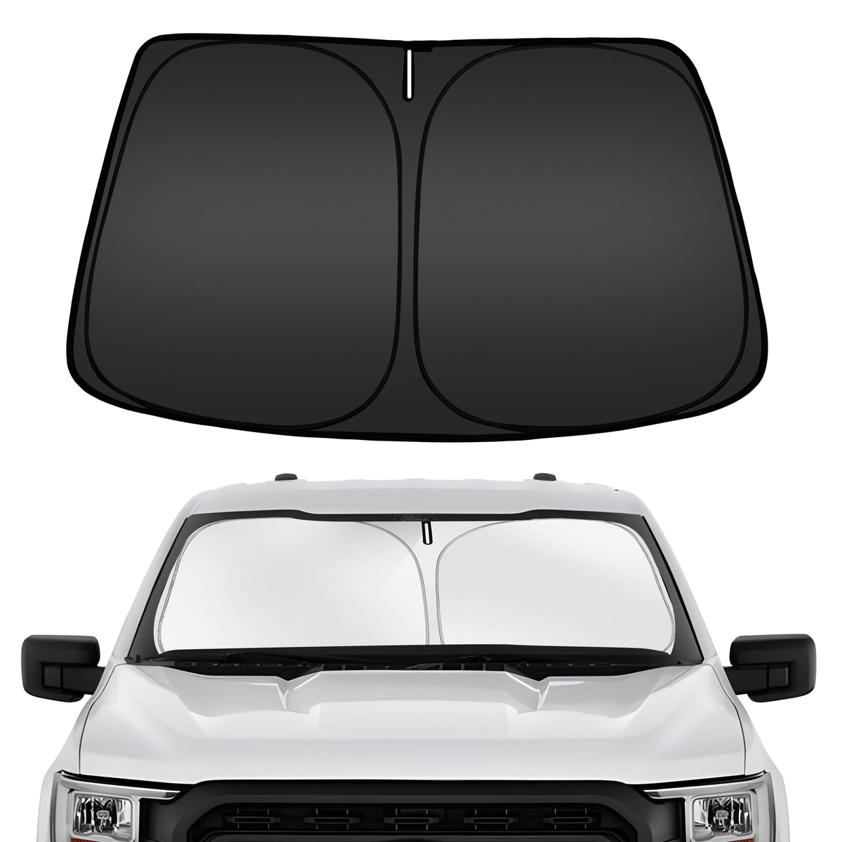 ARISMOTOR front view on Ford F-150 showing perfect fit and sun protection