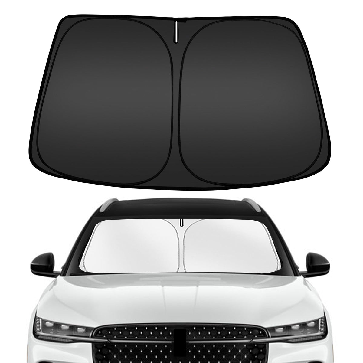 ARISMOTOR front view showing full windshield coverage and clean fit benefit