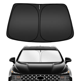 ARISMOTOR front view of packaged sunshade showing fit and branding, protects interior