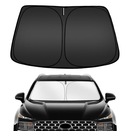 ARISMOTOR front view of packaged sunshade showing fit and branding, protects interior