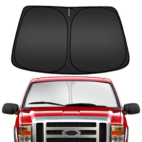 ARISMOTOR front view of shade showing full windshield coverage and sun protection