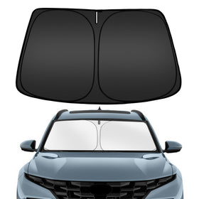 ARISMOTOR front view showing full windshield coverage and quick protection