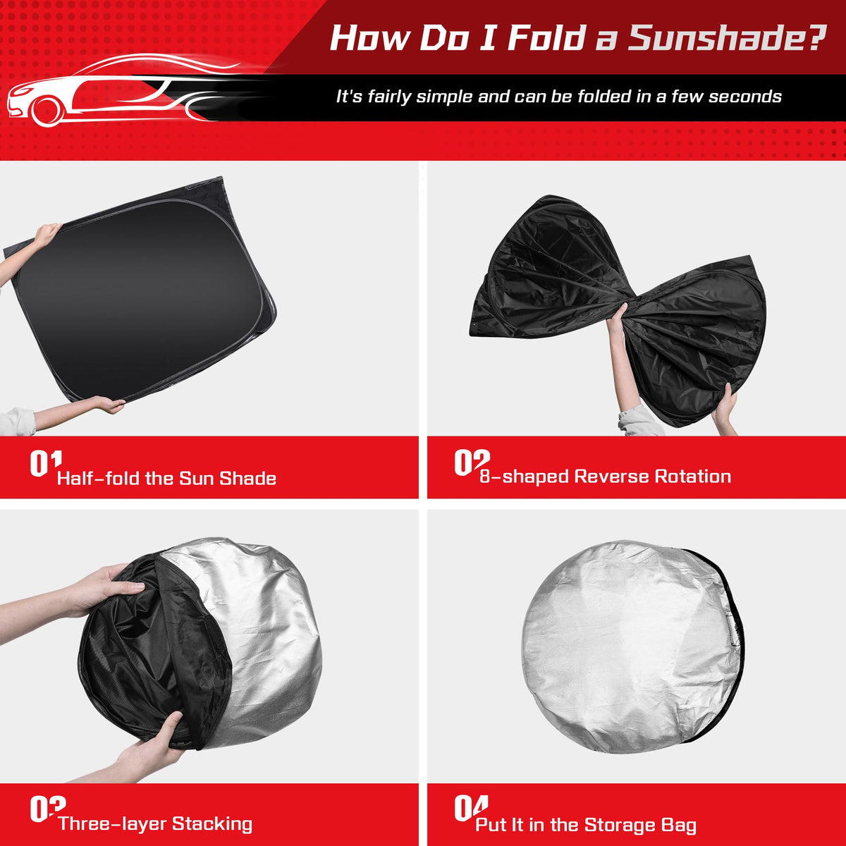 ARISMOTOR installed shows full windshield coverage on Toyota Crown preventing sun gaps