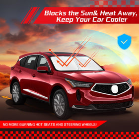 ARISMOTOR shade in parked Acura RDX with bright sun, keeps interior cooler