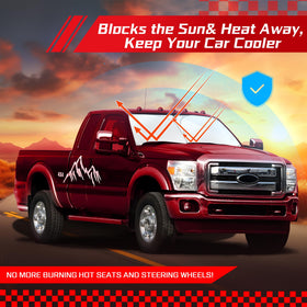 ARISMOTOR truck parked on sunny day with shade installed keeping interior cooler