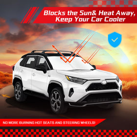 ARISMOTOR lifestyle scene in parked RAV4 showing sun protection and interior preservation benefit