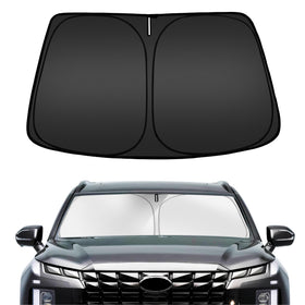 ARISMOTOR front view on Palisade windshield showing full coverage and protection