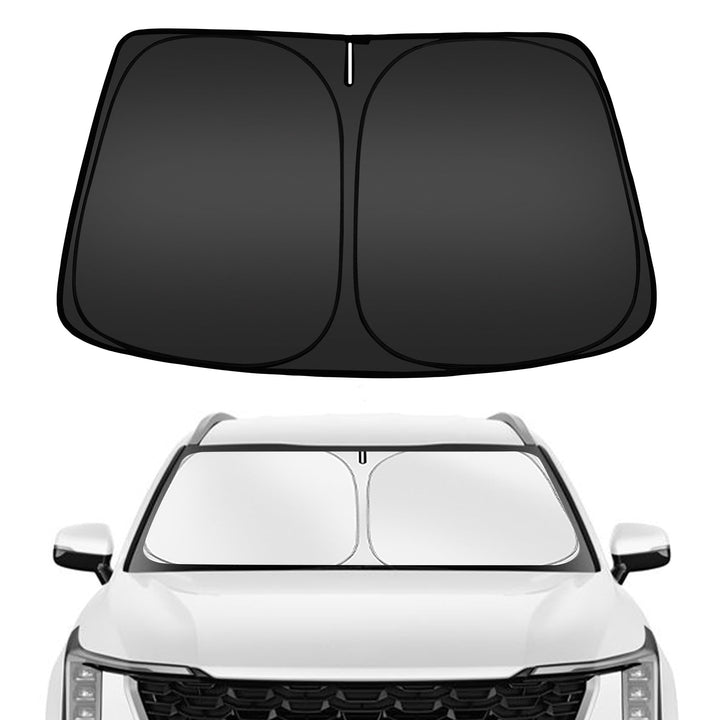 ARISMOTOR front view showing full windshield coverage and neat fit benefit