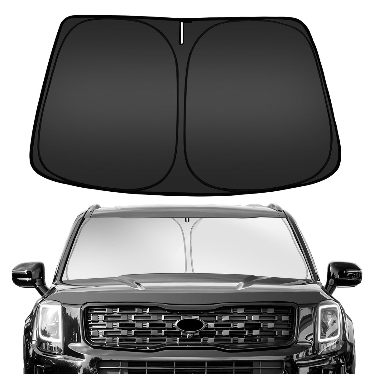 ARISMOTOR front view showing full windshield coverage and neat fit