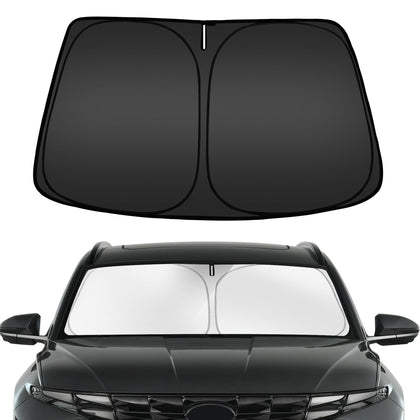 ARISMOTOR front view of shade laid flat showing full coverage benefit
