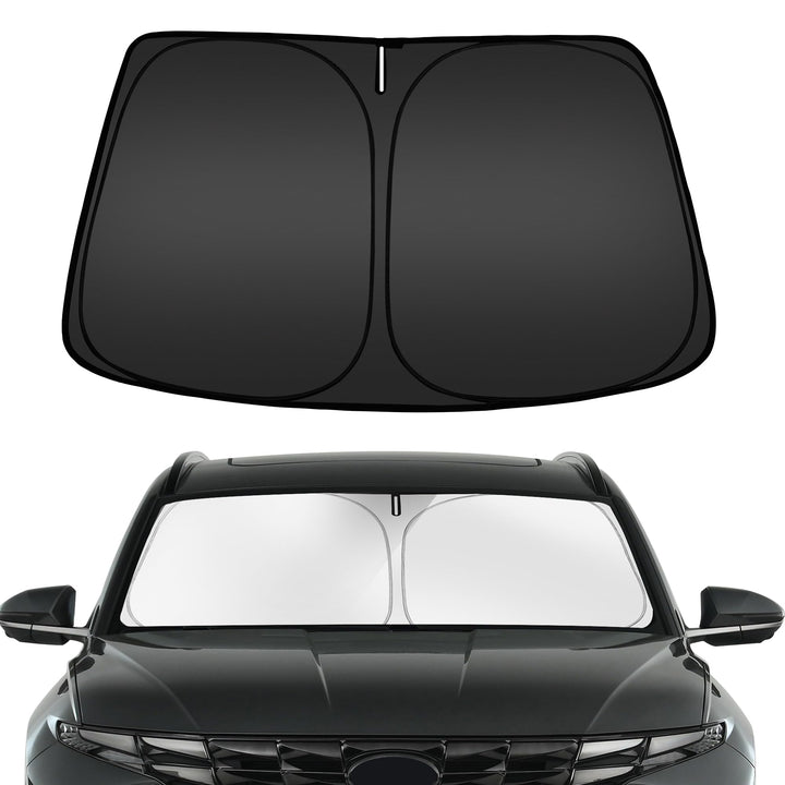 ARISMOTOR front view of shade laid flat showing full coverage benefit