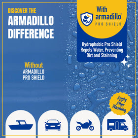 armadillo PRO SHIELD on boat gelcoat showing UV resistance benefit