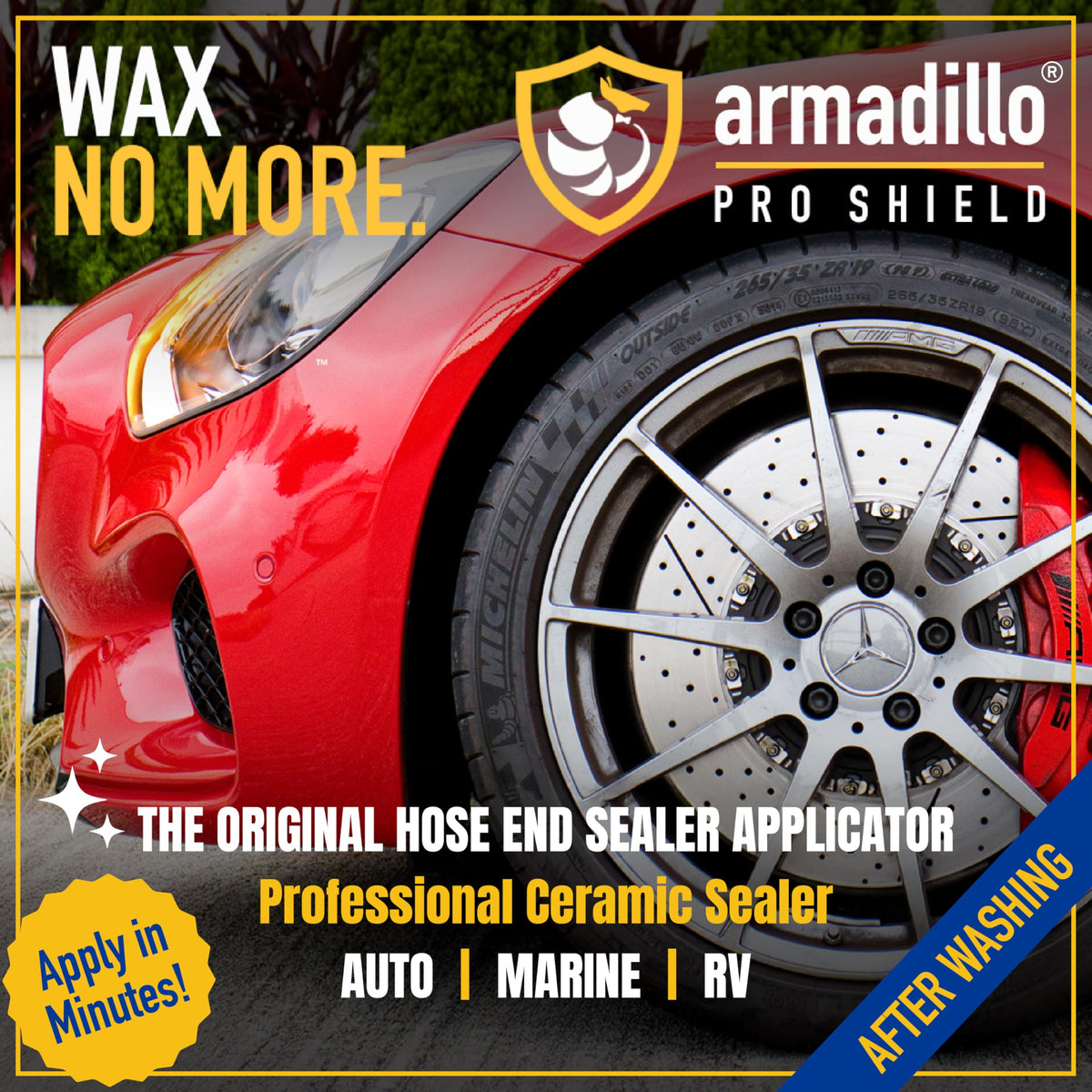 armadillo PRO SHIELD on car side view illustrating durable protection