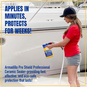 armadillo PRO SHIELD 12 oz next to common bottle for scale clarity