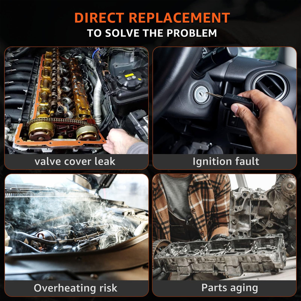 Armker gasket kit staged in a garage during replacement to reduce oil leaks