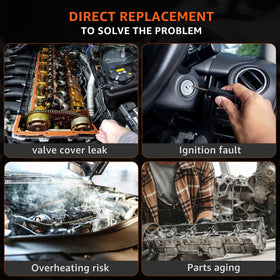 Armker gasket kit staged in a garage during replacement to reduce oil leaks