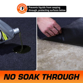 Armor All waterproof backing detail preventing floor stains