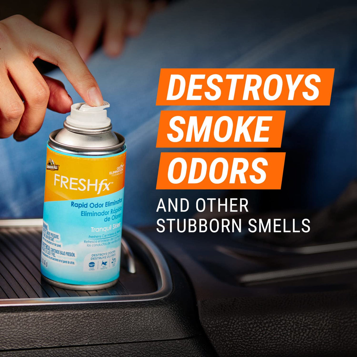 Armor All fogger mist dispersing from vehicle vent for deeper reach