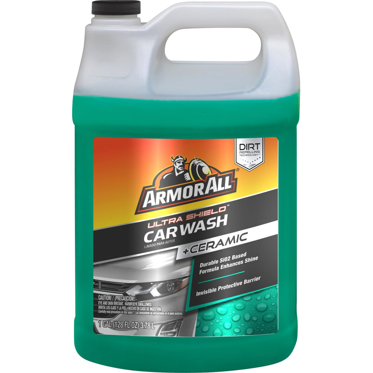 Armor All front bottle showing gallon size and clear product branding benefits