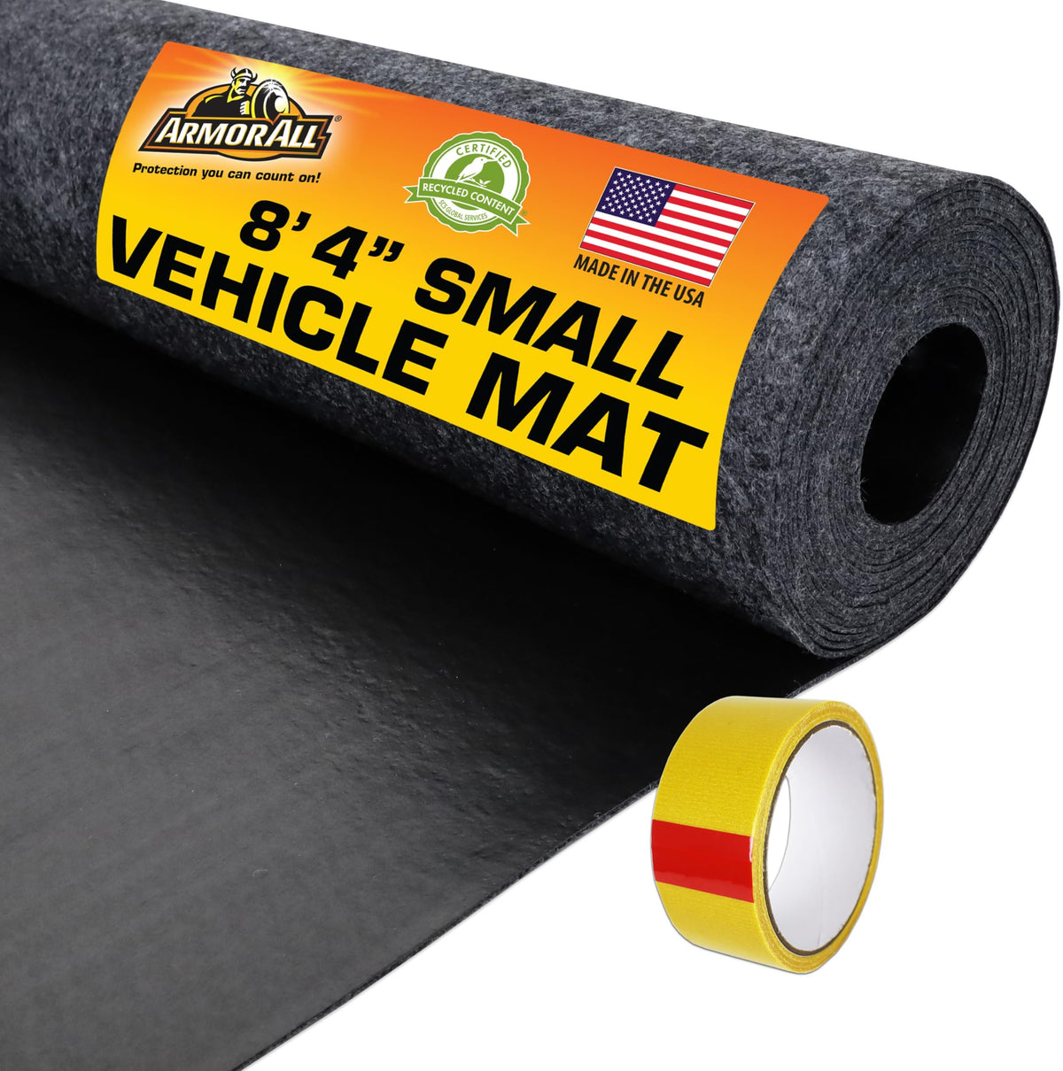 Armor All front view of charcoal garage mat showing full coverage and protection