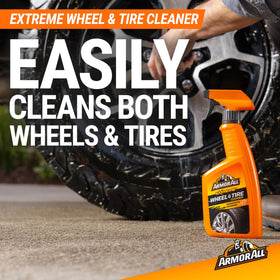 Armor All glass cleaner spraying windshield for streak-free clarity