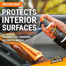 Armor All glass cleaner spray removing streaks delivering clearer windshield visibility