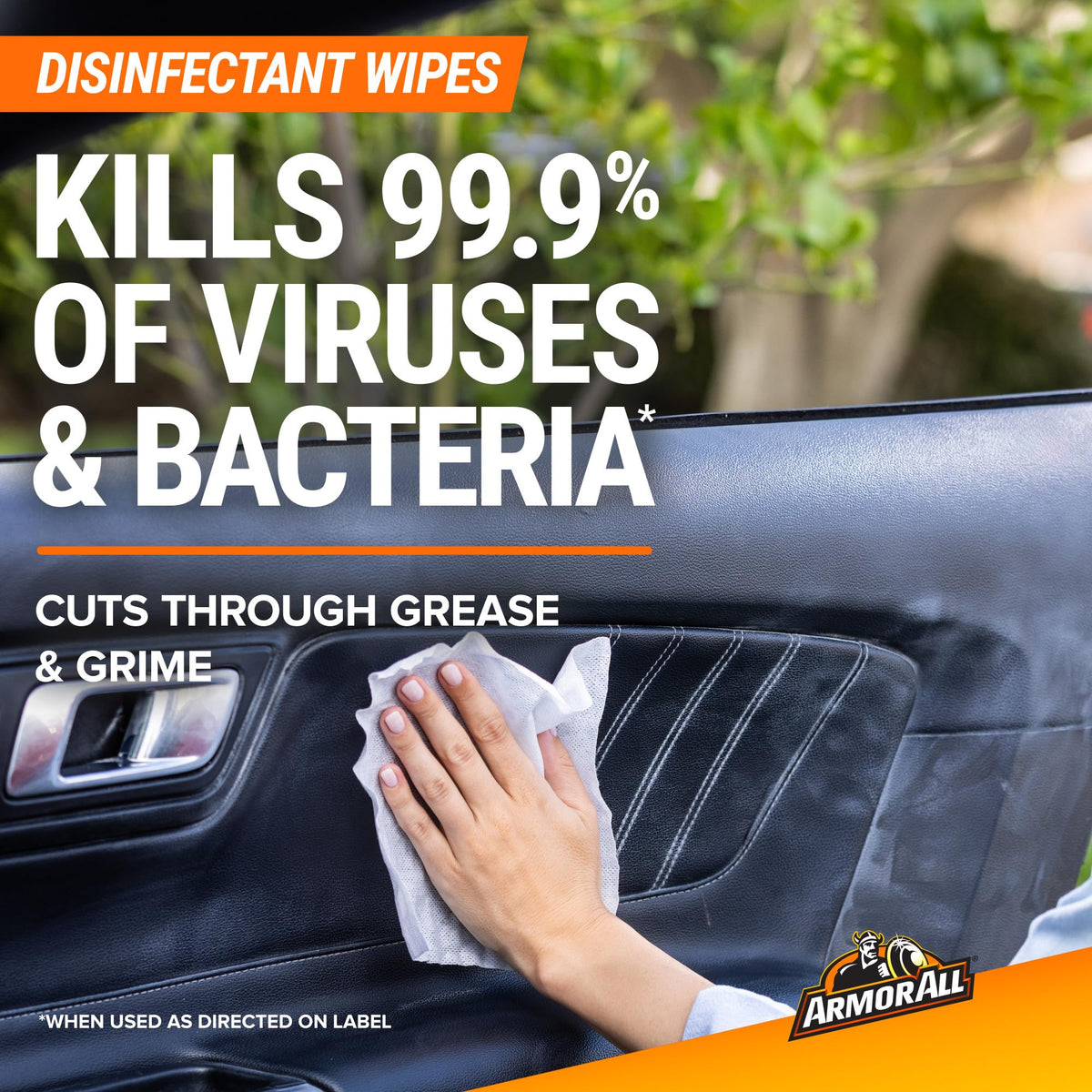 Armor All glass wipe cleaning interior window for streak-free visibility