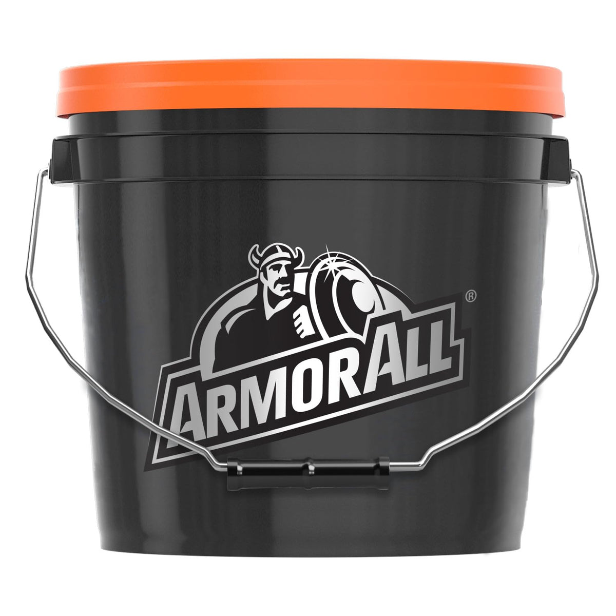 Armor All bucket storing bottles illustrating tidy garage organization