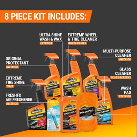 Armor All Ultra Shine Wash and Wax bottle highlighting glossy finish