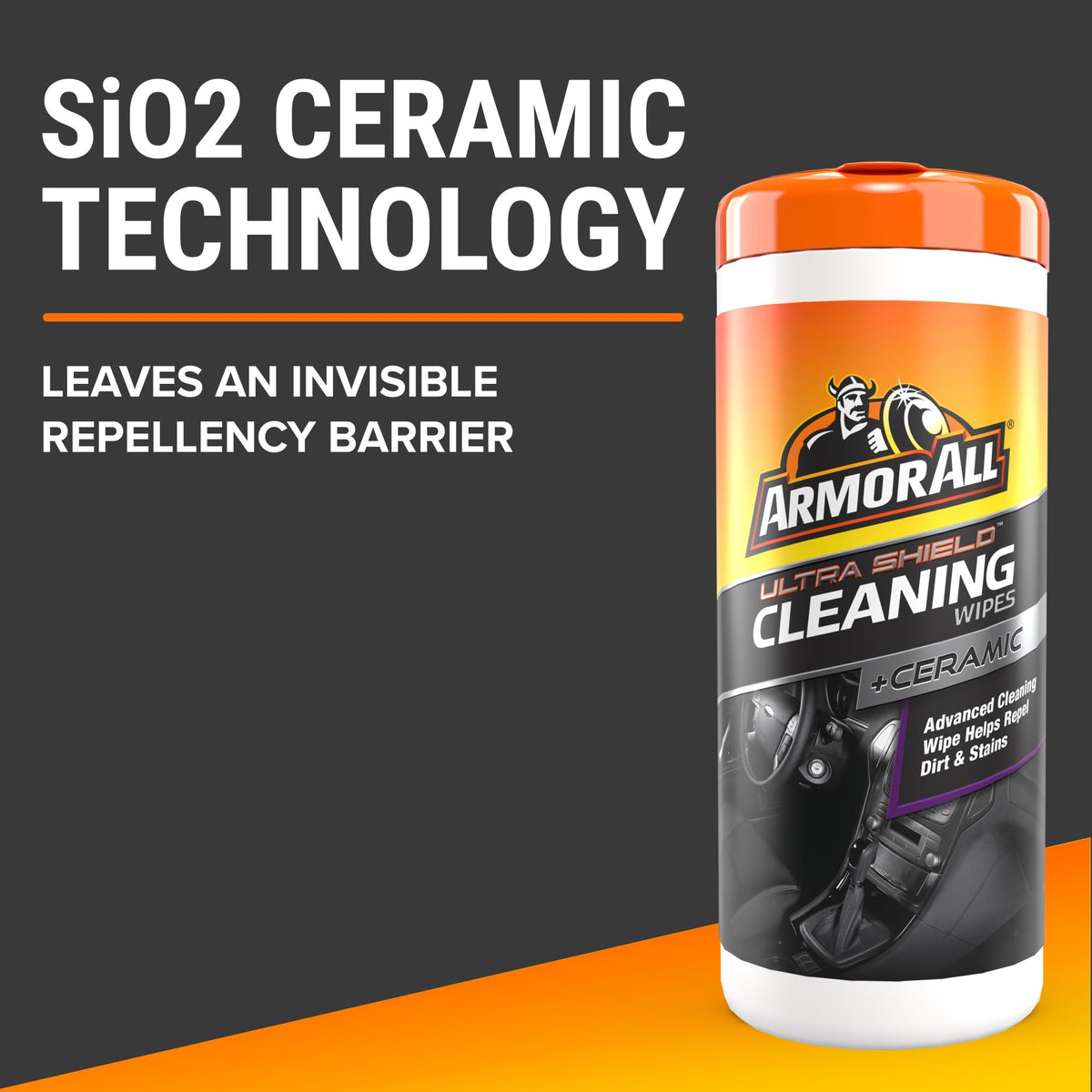Wipe cleaning rubber floormat, Armor All repels stains and eases maintenance