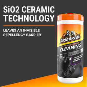 Wipe cleaning rubber floormat, Armor All repels stains and eases maintenance