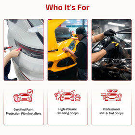 ARMOR UP clarity on paint shows crystal-clear formula spotting debris