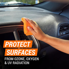 Armor All used on vinyl seat showing revitalized look and protection