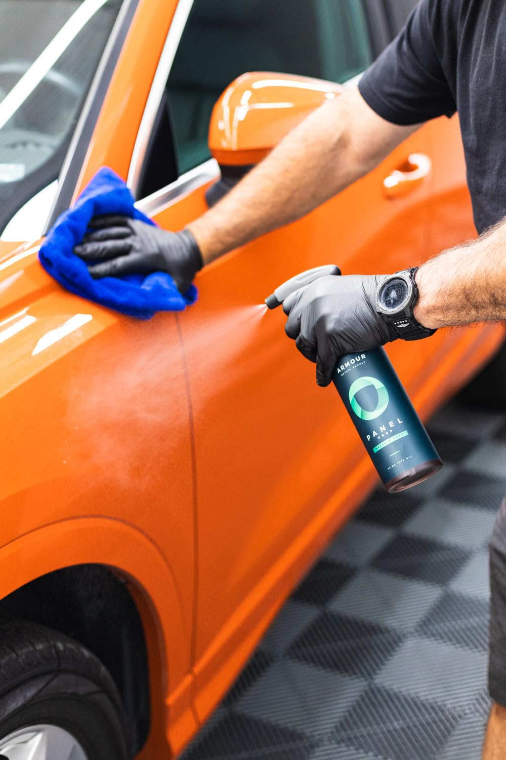 Armour Detail Supply wiped with microfiber demonstrating low-marring finish