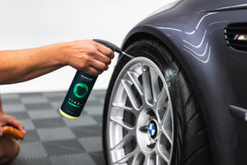 Armour Detail Supply before and after tires showing visible finish improvement