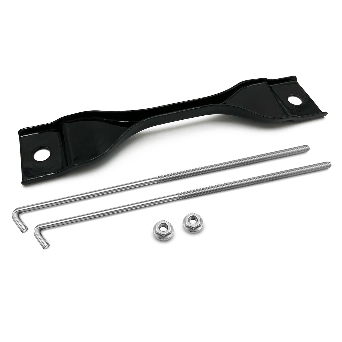 ARONOVA 304 stainless steel J-bolt and nut front view showing corrosion resistance and secure fit