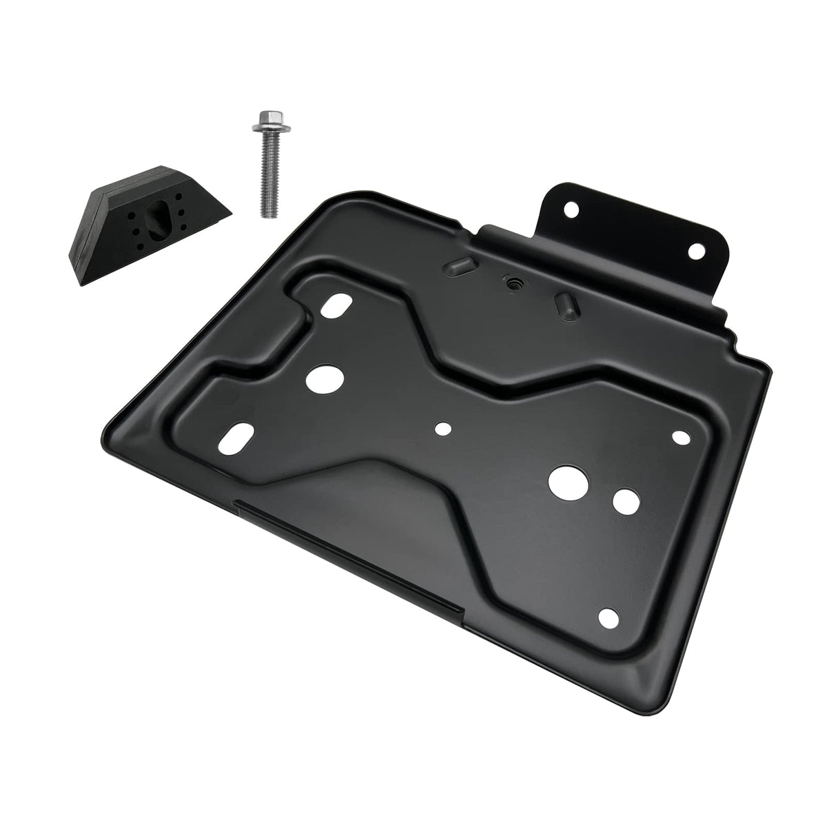 ARONOVA front view of battery tray showing mounting points and fitment benefit
