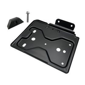 ARONOVA front view of battery tray showing mounting points and fitment benefit