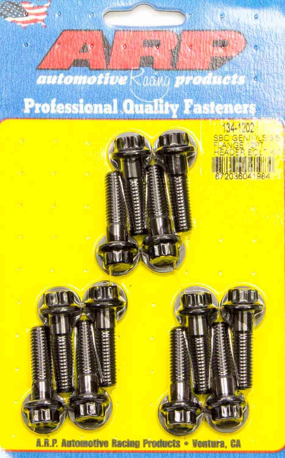 ARP chromoly header bolts front view showing finish and kit completeness for reliable installs