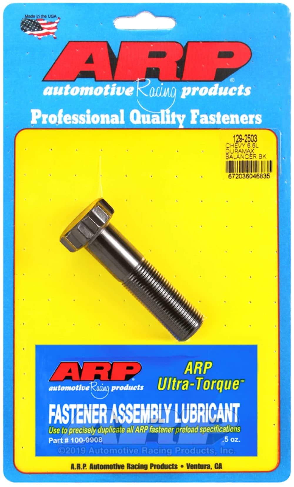 ARP dampener bolt front view showing durable finish and secure fit