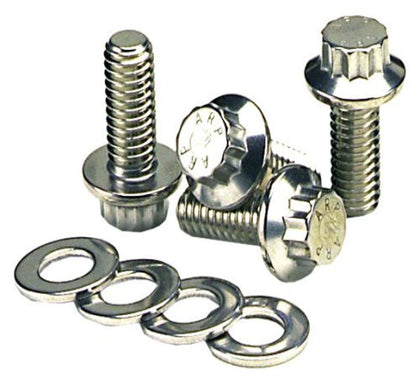 ARP stainless rear end cover bolts front view showing polished finish and durable fit