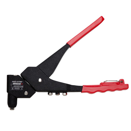 Arrow Fastener front view of RHT300 showing complete rivet tool and benefits