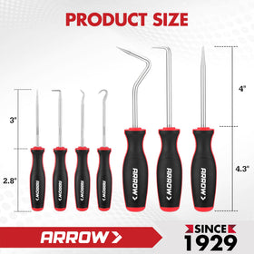 Arrow Fastener pick length comparison showing long and mini tools for reach options