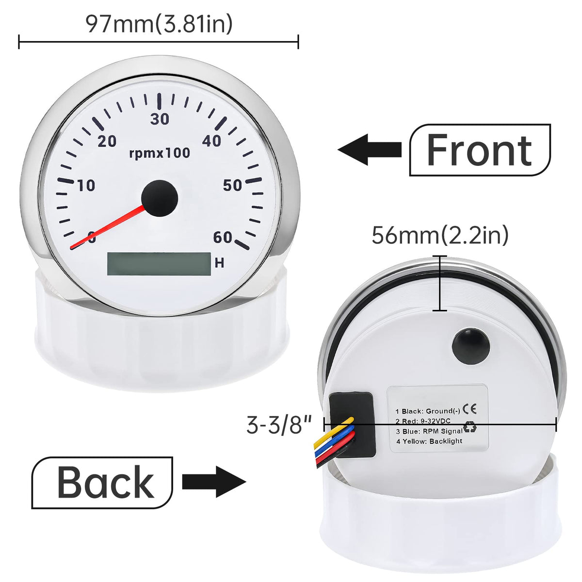 ARTILAURA tachometer stainless bezel close-up highlighting corrosion resistance