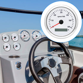 ARTILAURA tachometer installed on a boat dashboard improving night visibility