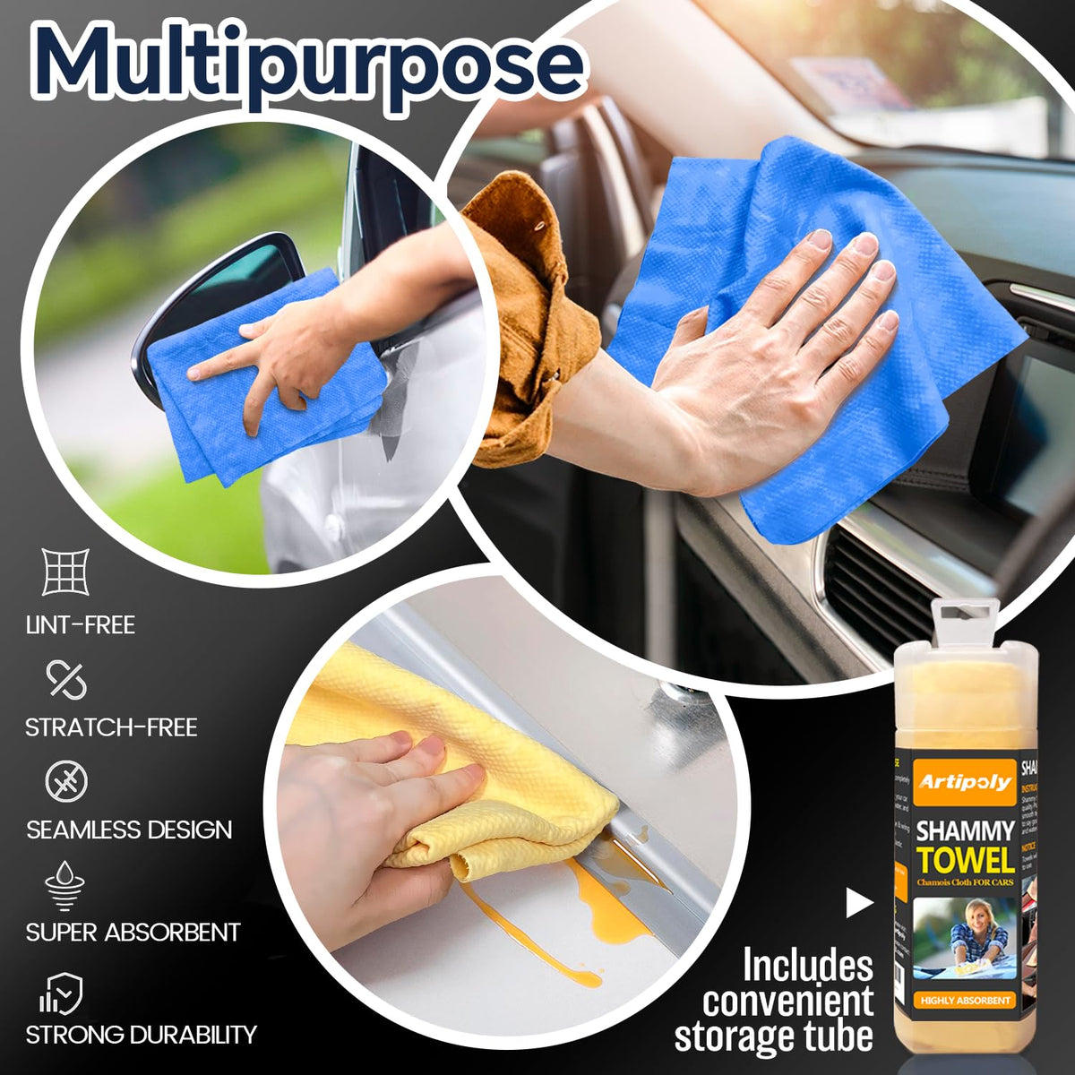 ARTIPOLY polishing mirror to clear shine and remove water spots